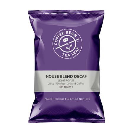 Coffee Bean & Tea Leaf House Blend Decaf 2.5 oz Fraction Packs, PK18 PK 013610